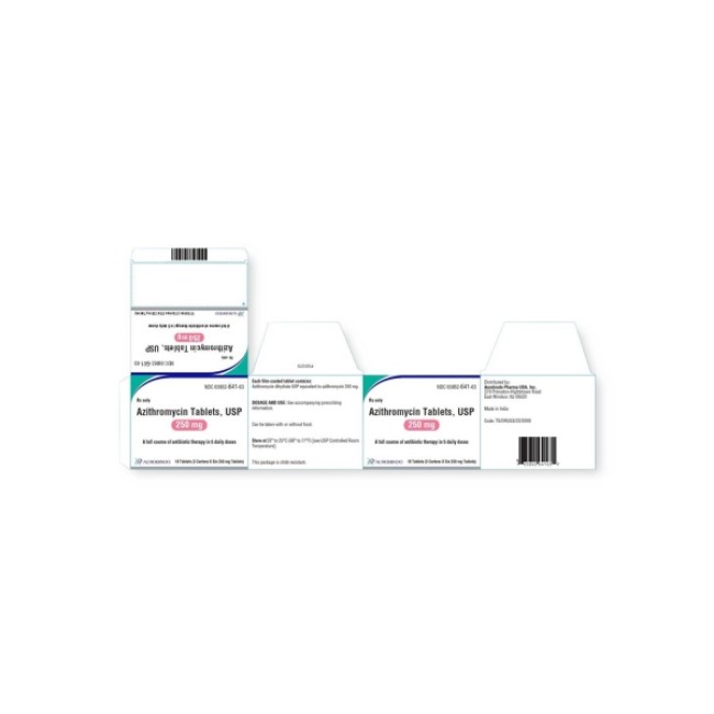 Azithromycin  Azithromycin   250 Mg Tablet   3 X 6 Box