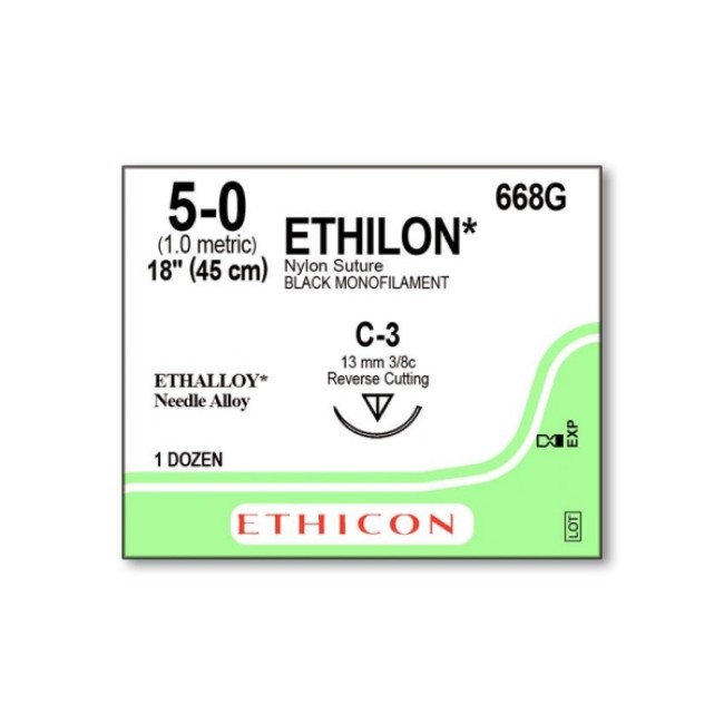 Suture  Black Ethilon 5 0 C 3 18  Suture