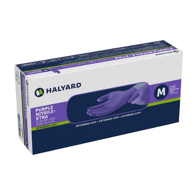Gloves  Purple Nitrile Powder Free Exam Gloves   12   Size M