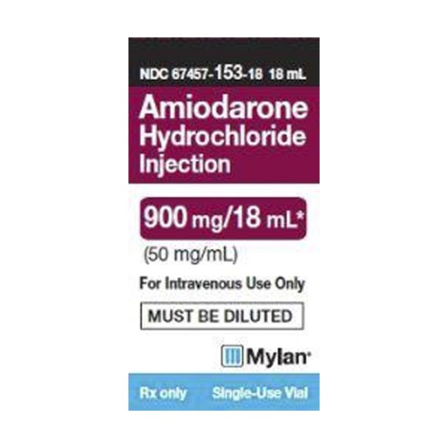 Pharmaceuticals  Amiodarone 50 Mg Ml Single Dose Vial   18 Ml