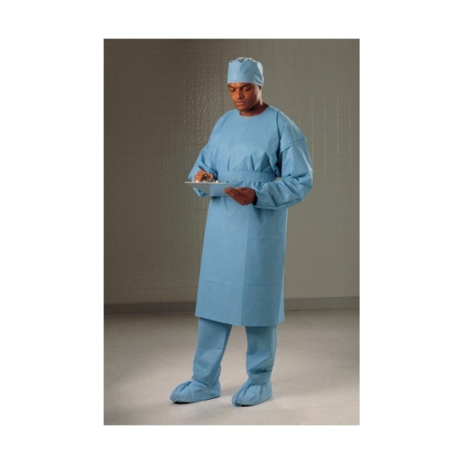 Isolation Gowns  Fluid Resistant Procedure Gown With Knit Cuffs   Blue   Size Xl