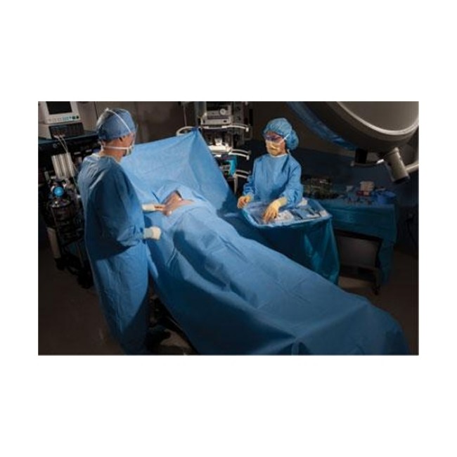 Drapes  Laparoscopic Abdominal Drape With 12  X 13  Abdominal Fenestration   Sterile   100  X 76  X 124 