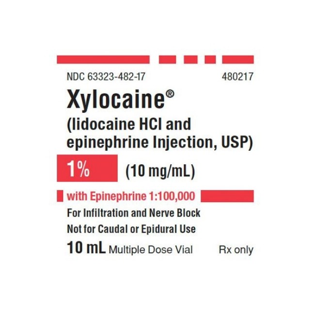 Injections  Xylocaine 1  With Epinephrine 1   100  000 Multi Dose Vial   25 X 10 Ml