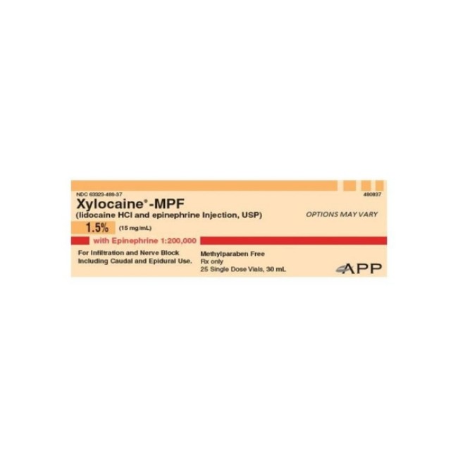 Anesthetics  Xylocaine MPF 1 5  Epi1 200K Single Dose Vial  25 x 30mL