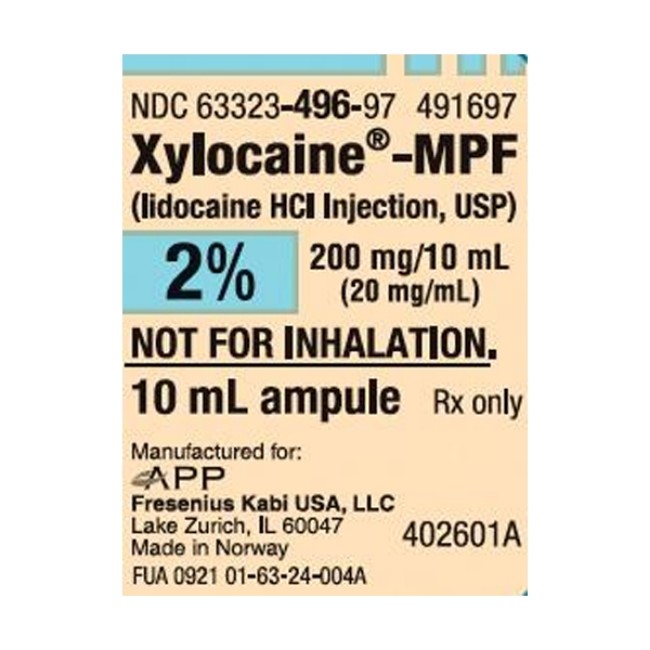 Injections  Xylocaine Mpf 2  Ampoule   5 X 10 Ml