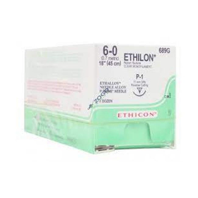 Suture   Ethilon Mono Clear 6 0 18 P1