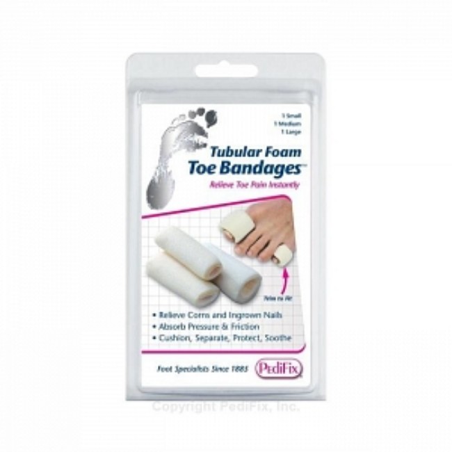 Tubular Foam Toe Bandages   Lg   3 Pk