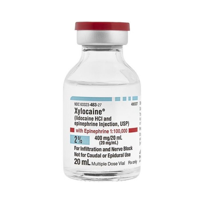 Xylocaine  With Epinephrine Lidocaine Hcl   Epinephrine 2    1 100  000 Injection Multiple Dose Vial 20 Ml