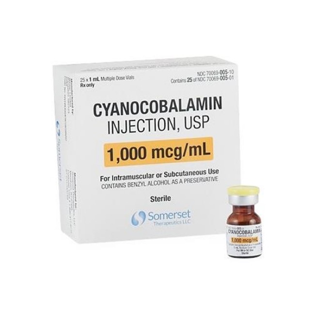 Injections  Vibisone Cyanocobalamin Injection  Vit B 12   1  000Mcg Ml   1Ml Amber Vial   1Ml X 25