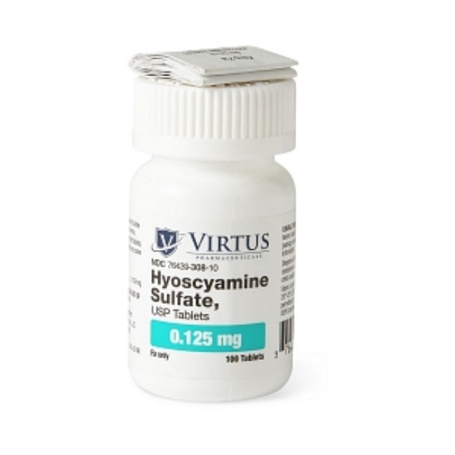 Hyoscyamine Sulf 0 125Mg Sl Tab 100 Bt