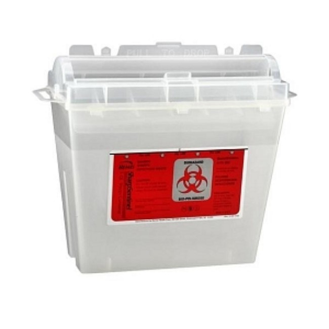 Container  Sharps  5 Qt  Beige  Rotor Top