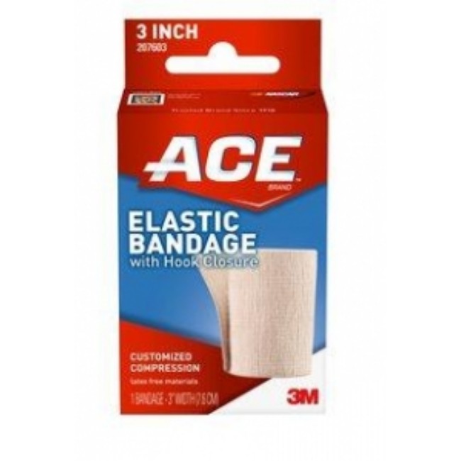 Bandage  Ace  Elastic  W Hook Closure  3In