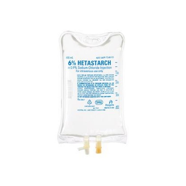 Solutions  Hetastarch 6  With 0 9  Sodium Chloride Solution   12 X 500 Ml