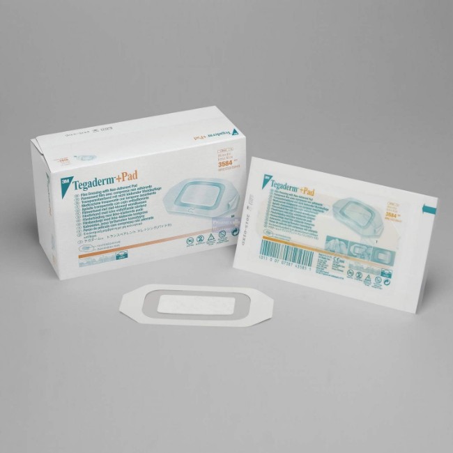 Dressings  Tegaderm Plus Pad Film Dressing with Nonadherent Pad  2 3 8  x 4 