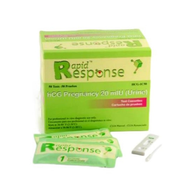 Test Kits  Rapid Response Hcg Pregnancy Test Cassettes   50 Tests Box