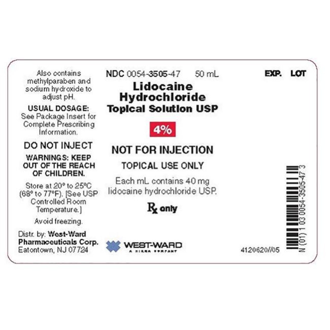 Lidocaine  Lidocaine Hydrochloride Topical Solution Usp 4   50 Ml  Topical Use Only 