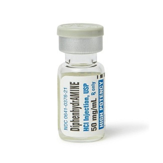 Injections  Diphenhydramine Hydrochloride Injection   50 Mg Ml   25 X 1 Ml Vial