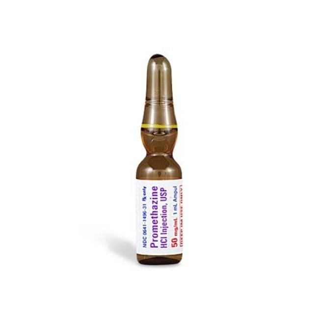 Injections  Promethazine Hcl Injection   50 Mg Ml Ampoule   25 X 1 Ml   Deep Intramuscular Use Only