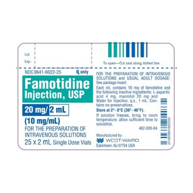 Famotidine 10Mg Ml Sdv 2Ml Pf