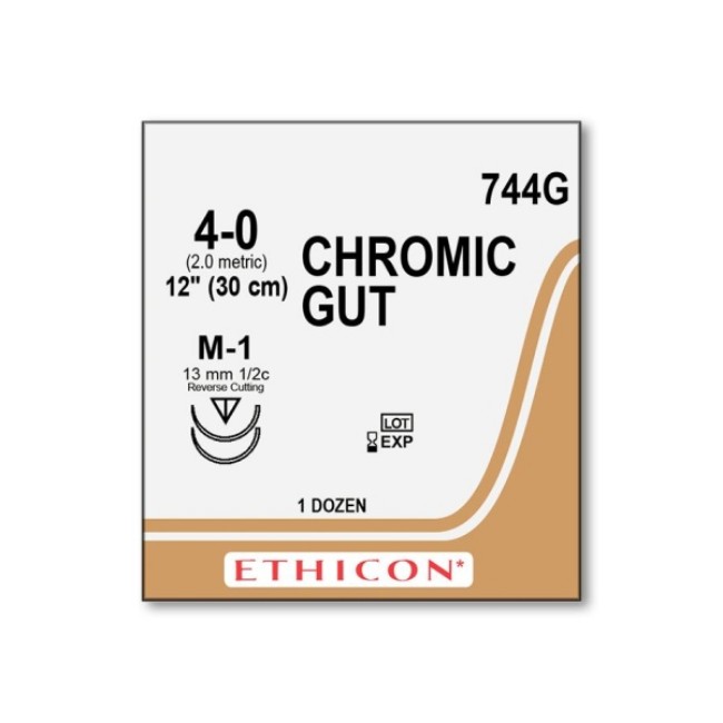 Suture   Chromic Gut  Brown Chromic Gut 4 0 M 1 12  Suture