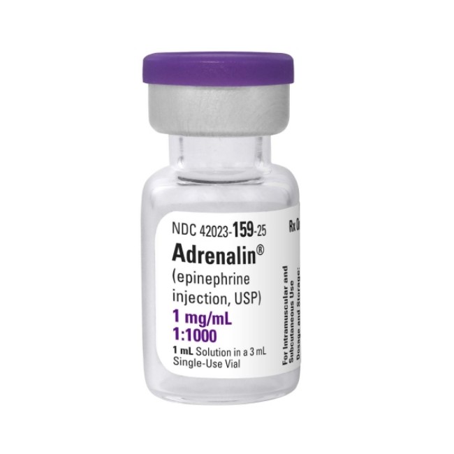 Injections  Adrenalin   1 Mg Ml Single Dose Vial   25 X 1 Ml