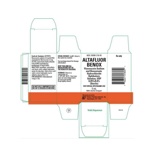 Ophthalmic Solutions  Altafluor Fluorescein Sodium And Benoxinate Hydrochloride Ophthalmic Solution   Usp 0 25 0 4 