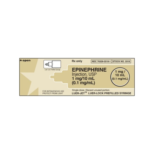 Injections  Epinephrine Injection   Usp   1 Mg 10 Ml  0 1 Mg Ml   Luer Jet Luer Lock Prefilled Syringe    10 Ml