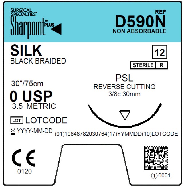 Suture   Silk 0 Black 1X30 Psl