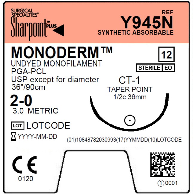 Suture   Monoderm 2 0 Undyed 1X36 Ct 1