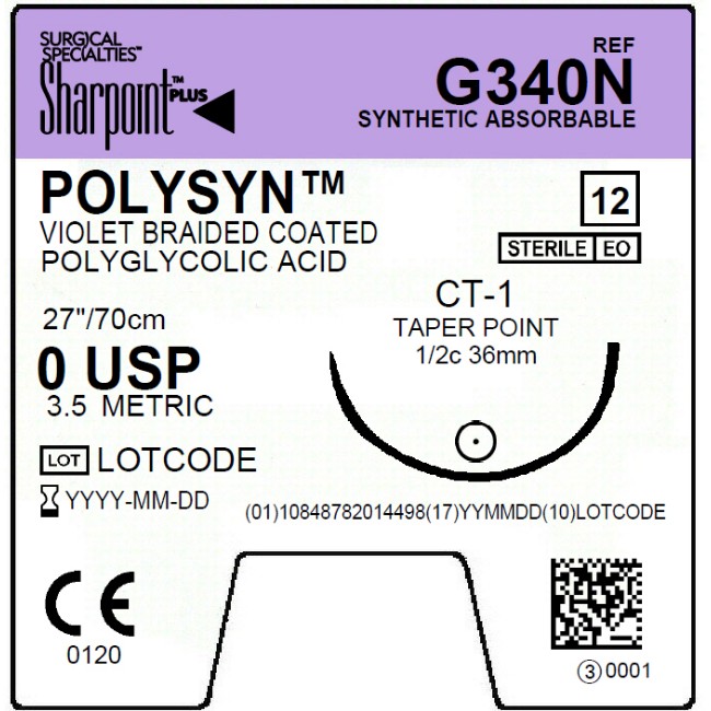 Suture   Polysyn 0 Violet 1X27 Ct 1
