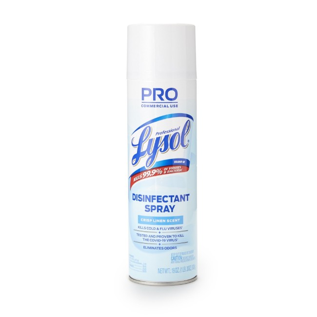 Disinfectants  Lysol Aerosol Spray Disinfectant Cleaner  Crisp Linen  12 x 19 oz 