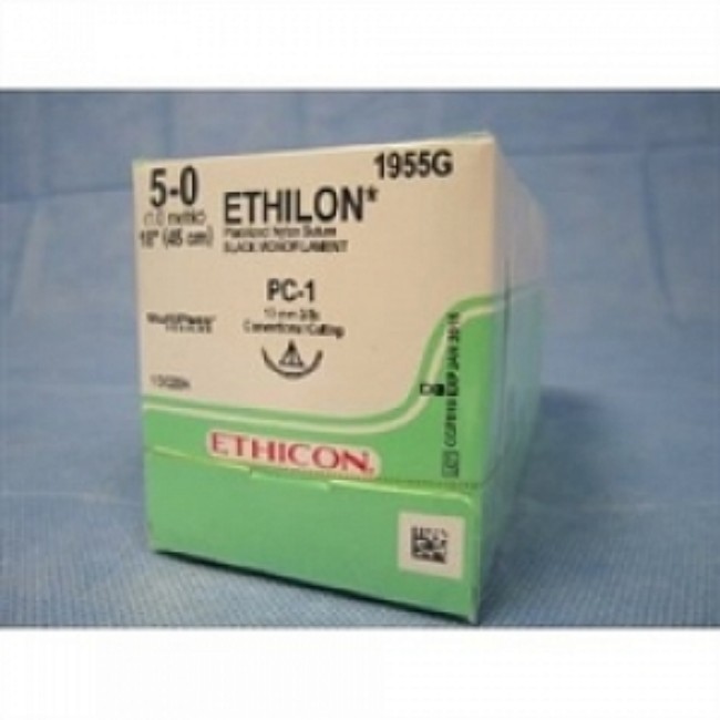 Suture   Ethilon Mono Black 4 0 18 Pc1