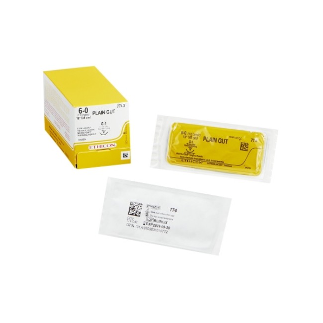 Sutures  Surgical Gut Suture   Plain   G 1   Size 6 0   18 