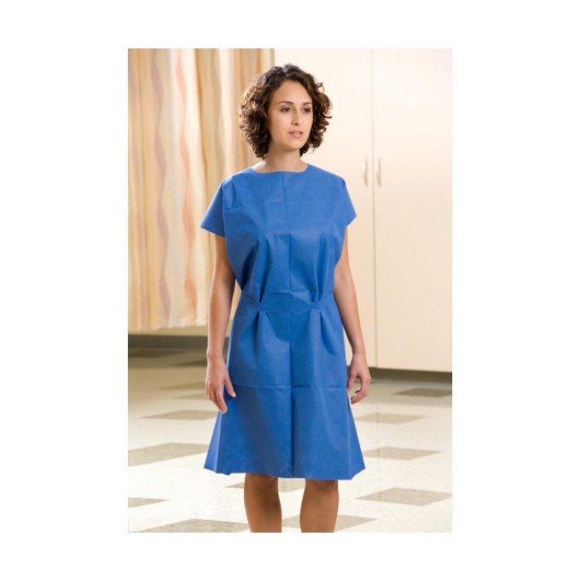 Gowns   Exam  Nonwoven Exam Gown   Blue   30  X 42 