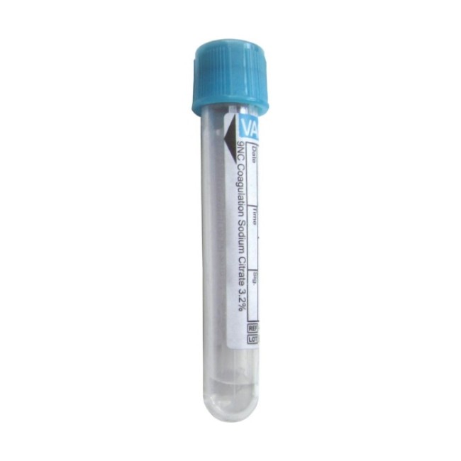 Blood Collection Tubes  Vacuette Blood Collection Tube   9Nc Coagulation Sodium Citrate 3 2   Sandwich Tube   Non Ridged   13X75   Blue Cap With Black Ring   3 5 Ml