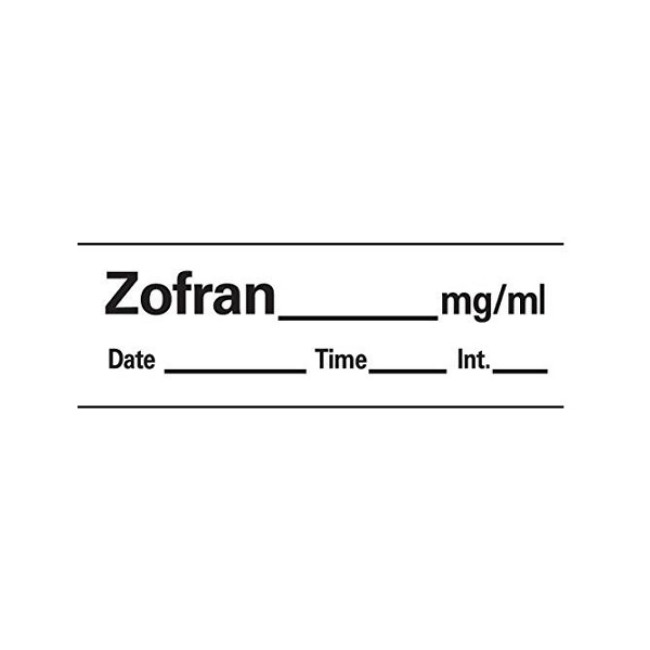 Label Tapes  Anesthesia Label Tape With Date Time Initial   Zofran Mg Ml   1 2  X 500   White