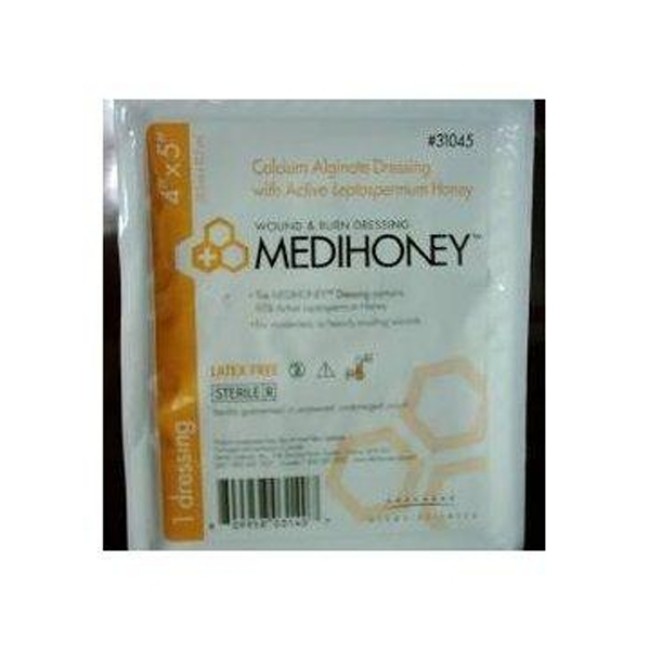 Dressings  Medihoney Calcium Alginate Wound And Burn Dressing   4  X 5 