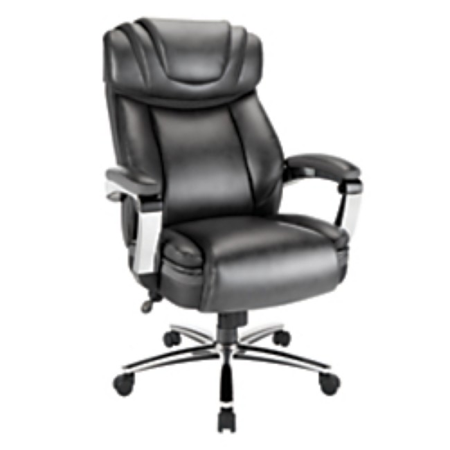 Realspace Axton Big Tall Bonded Leather High Back Chair Dark