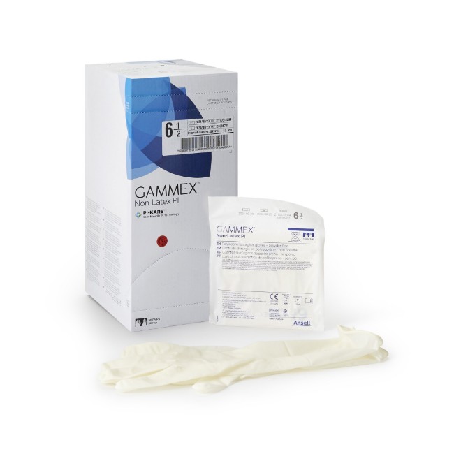 Gloves  Gammex Polyisoprene Powder Free Surgical Gloves   White   Size 6 5