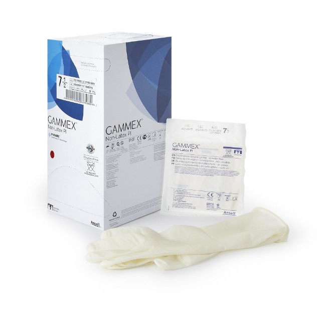 Gloves  Gammex Pi Polyisoprene Powder Free Surgical Gloves   White   Size 7 5