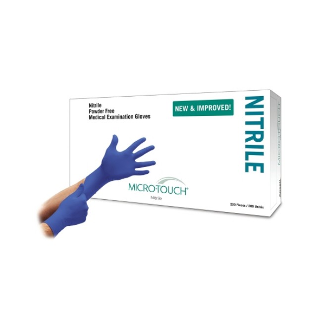 Gloves  Micro Touch Nitrile   Powder Free Exam Gloves   Size Small