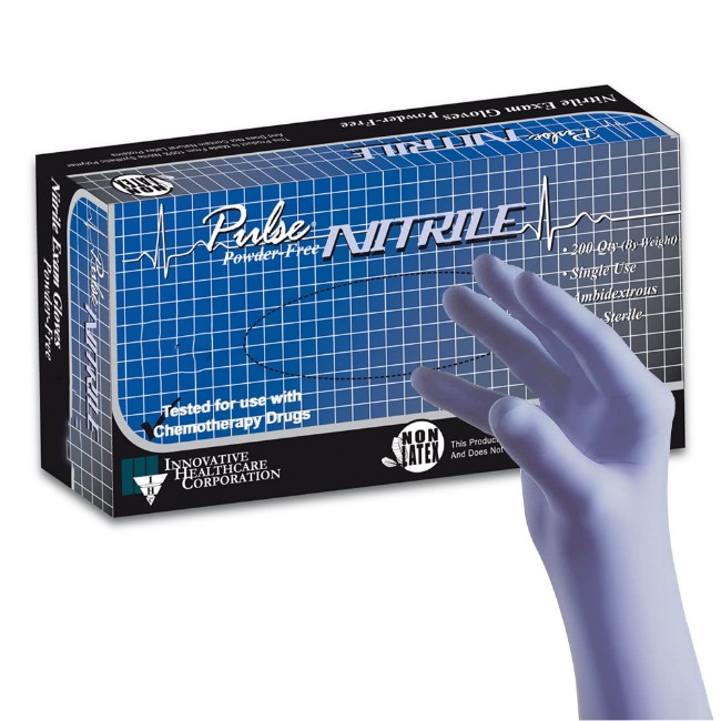 Gloves  Nonsterile Chemo Powder Free Textured Nitrile Exam Gloves   Dark Lavender   Size S