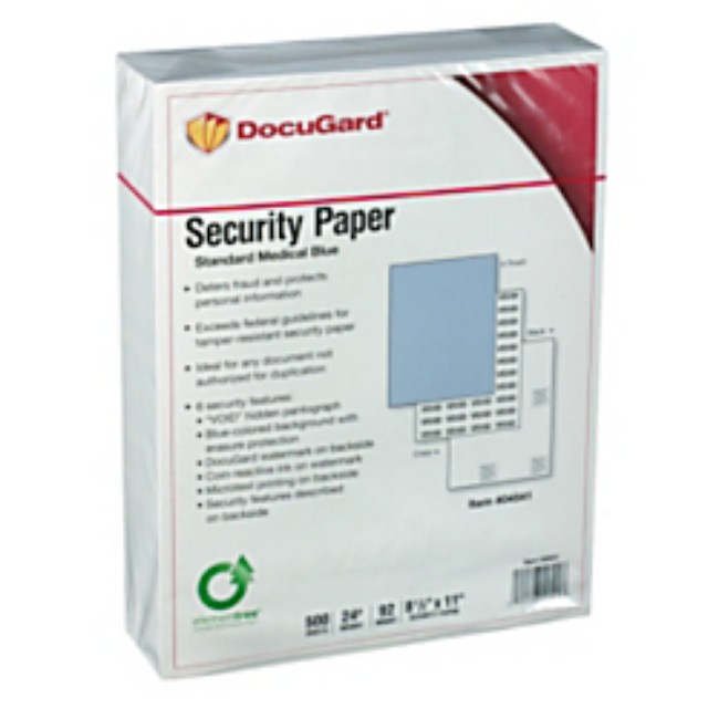 Docugard Medical Prescription Papers   Standard Medical 6   1 Part   8 1 2In X 11   500 Sheets   Blue