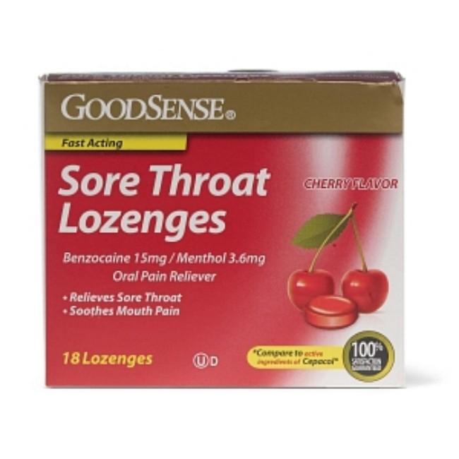 Lozenge   Sore Throat Cherry Flavor Benzocaine Menthol