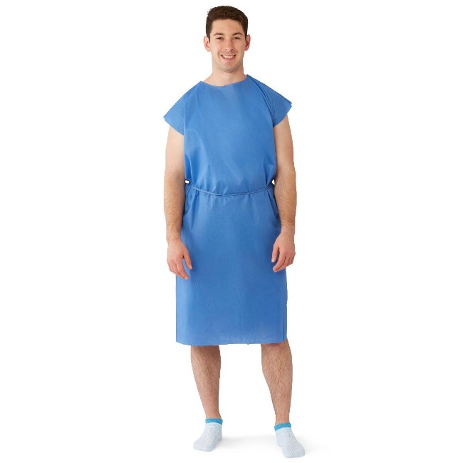 Gown  Patient  Multi Lyr  Slvless  Blue  Reg