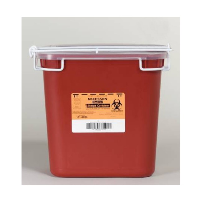 Nonstackable Flat Lid Sharps Container   Red   2 Gal