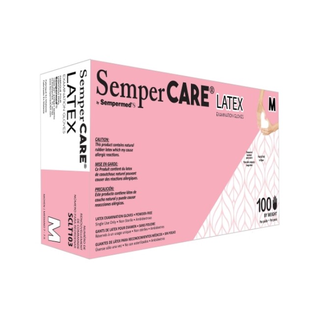 Gloves Latex Sempercare Medium Textured  Non Returnable Item 