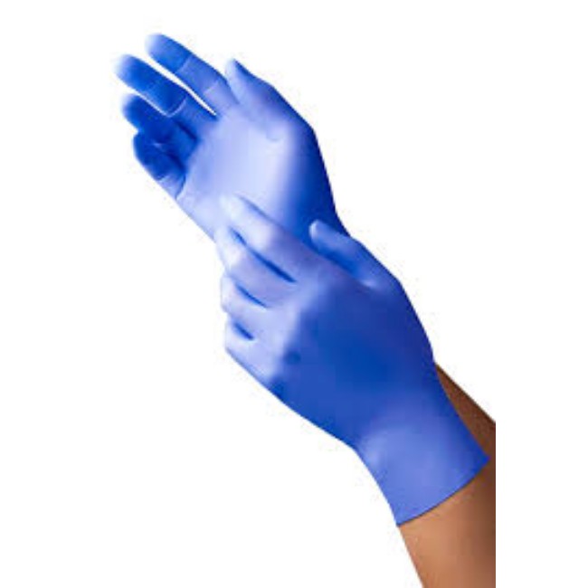 Gloves  New Age Chemo Rated Powder Free Nitrile Exam Gloves With Textured Fingertips   Violet Blue   Size Xs