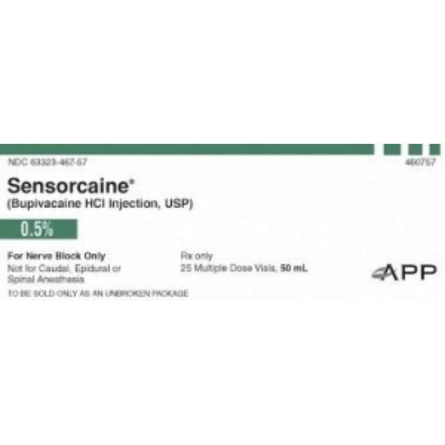 Sensorcaine Bupivacaine Hcl Injection   Usp   0 25   Multi Dose Vial   25 X 50 Ml
