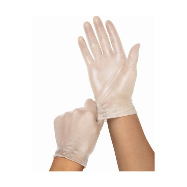 Gloves  Powder Free Clear Vinyl Exam Gloves   Size L